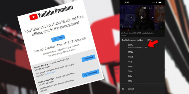 Anda setuju kalau YouTube hadkan resolusi 4K untuk pelanggan Premium?
