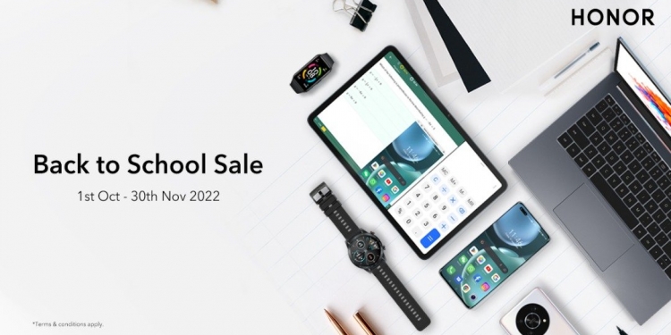 PROMO: Honor ada diskaun sehingga RM800 untuk telefon & laptop sebagai persediaan kembali ke sekolah