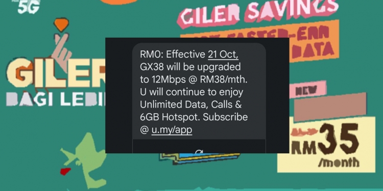 Anda pengguna U Mobile GX38? Harga langganan anda telah dinaikkan, baca untuk maklumat lanjut