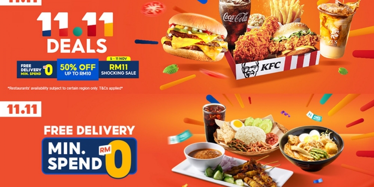 11.11: Penghantaran ShopeeFood percuma tanpa belanja minima, Biar Betul?