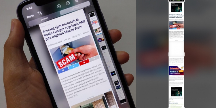 TIPS: Cara pantas screenshot yang sangat panjang di iPhone