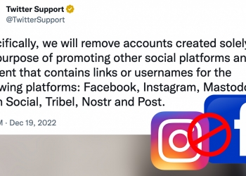Tweet dengan pautan Facebook & Instagram akan dibuang?