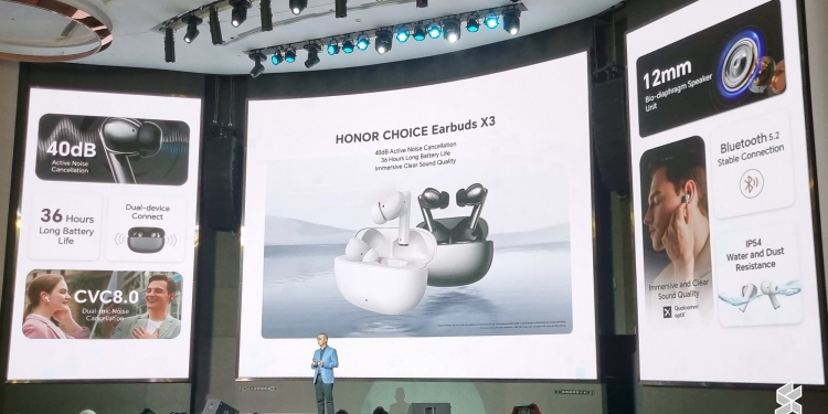 Honor Choice Earbuds X3 dilancar, menyaring hingar 40db dan hayat bateri 36 jam
