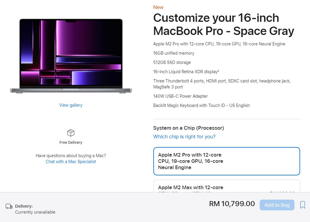MacBook Pro 14 & 16 berkuasa Apple M2 dilancar, harga antara RM8,799