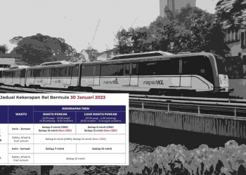 Landasan bengkok, waktu operasi LRT Ampang / Sri Petaling & Monorel diubah, ini info terbaharu