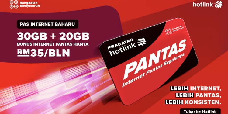 Hotlink Pantas beri data bonus 100GB yang perlu ditebus dan pas siaran langsung EPL Percuma