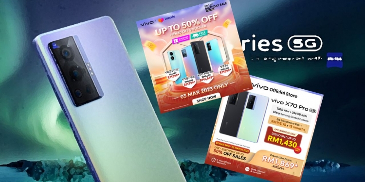 Telefon flagship Vivo turun harga hampir separuh pada 3 Mac 2023 di Lazada