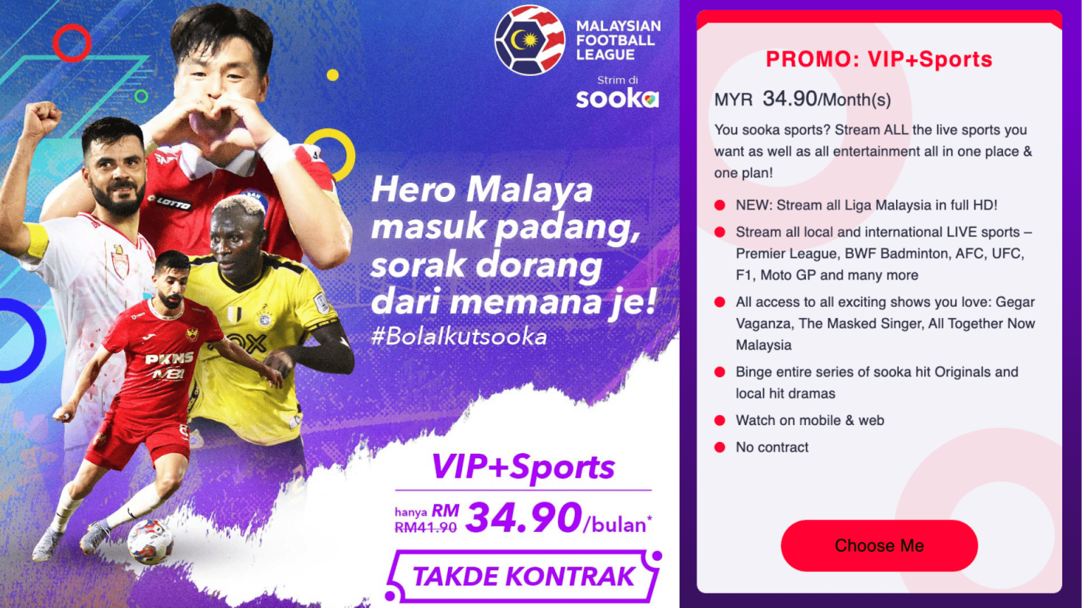 Pelan Sooka VIP+Sports kini lebih murah, tapi untuk masa yang terhad