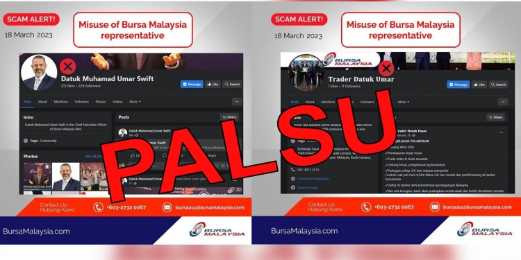 Facebook Page palsu kongsi tentang pelaburan, identiti ketua pegawai eksekutif Bursa Malaysia disalahguna