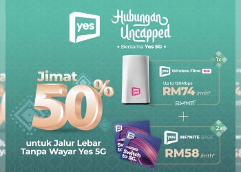Yes 5G tawar Pakej Keluarga, pelan internet tanpa had di dalam dan luar rumah dari RM190/bulan