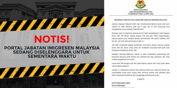 Jabatan Imigresen akui laman web mereka digodam, serta memberitahu langkah yang diambil