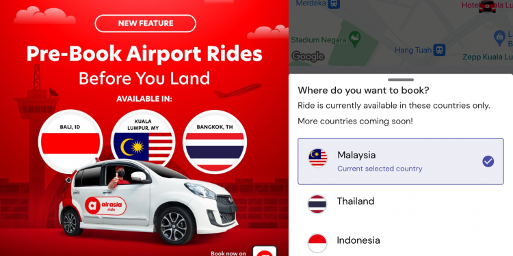 Ciri terbaru AirAsia Ride membolehkan anda tempah kereta di luar negara sebelum tiba di destinasi