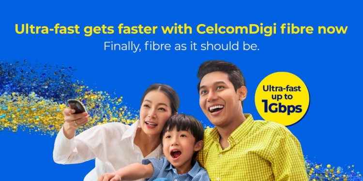 CelcomDigi Fibre perkenal pelan lebih laju sehingga 1Gbps, paling sesuai dengan pelan pascabayar