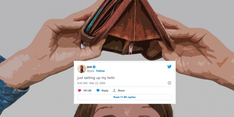 Nilai NFT Tweet pertama hanya tinggal 0.07%