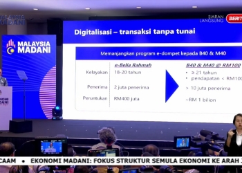 Lebih 10 juta rakyat Malaysia akan terima e-tunai RM100