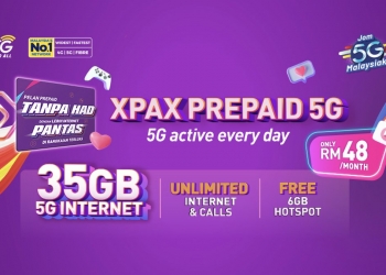 Xpax Prepaid Unlimited 5G 48 tawar Internet sehingga 100Mbps dan panggilan tanpa had