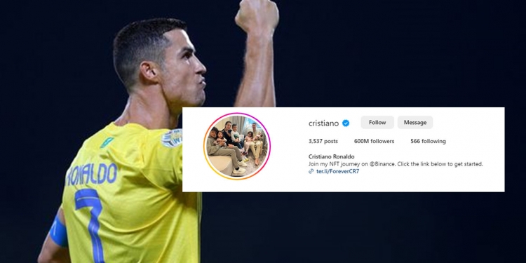 Christiano Ronaldo pecah rekod akaun Instagram pertama tembusi 600 juta pengikut
