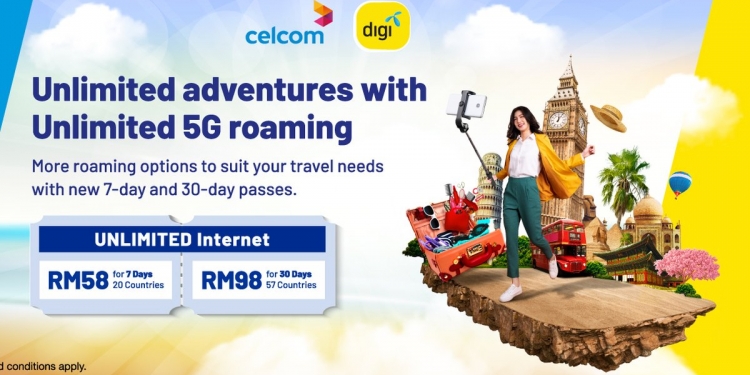 CelcomDigi perkenal pas perayauan internet 5G tanpa had, dengan FUP di 57 negara