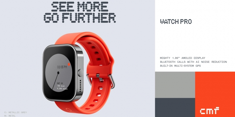 CMF Watch Pro, jam pintar dengan skrin AMOLED sangat besar, boleh buat panggilan & kalis air IP68