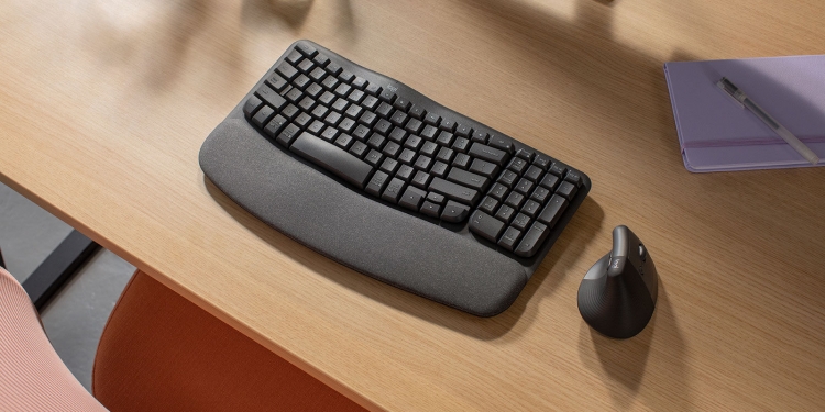 Logitech Wave Keys, papan kekunci ergonomik, resepi pekerja cemerlang