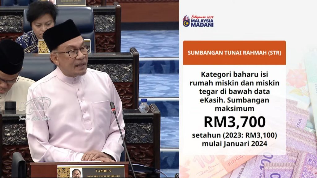 Belanjawan 2024: STR Ditambah RM2 Bilion, Kadar Minimum Naik Ke RM500 ...