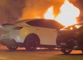 Tesla Model Y dirakam terbakar di Puchong