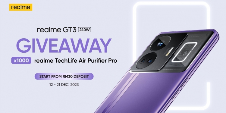 Bayar deposit RM30 untuk Realme GT 3, dapat hadiah bernilai RM799