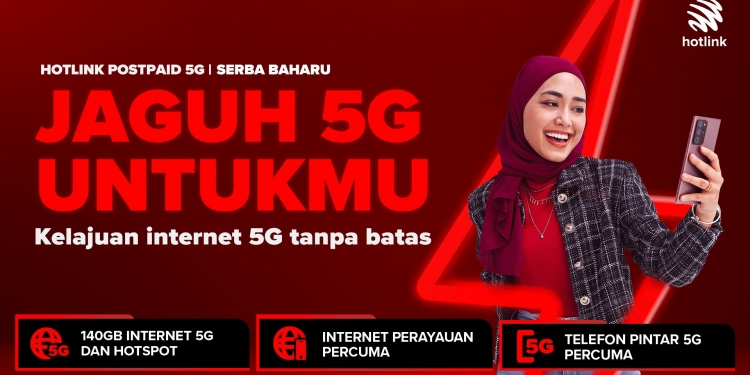 Hotlink perkaya pelan pascabayar dengan lebih banyak data 5G, serta panggilan dan SMS tanpa had