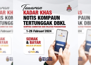 Bayar online kompaun tertunggak DBKL serendah RM10 sempena Hari Wilayah