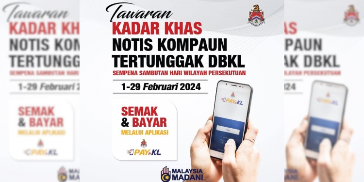 Bayar online kompaun tertunggak DBKL serendah RM10 sempena Hari Wilayah