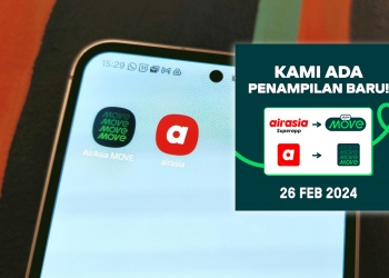 Aplikasi AirAsia kini berwarna hijau, dikenali sebagai MOVE