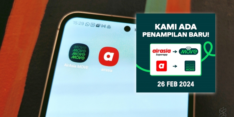 Aplikasi AirAsia kini berwarna hijau, dikenali sebagai MOVE