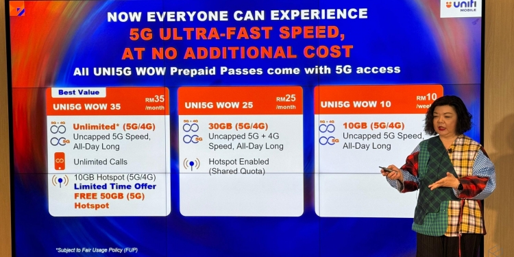 Prabayar Uni5G Wow dilancar, kelajuan 5G tanpa sekatan dengan data tanpa had sepanjang hari