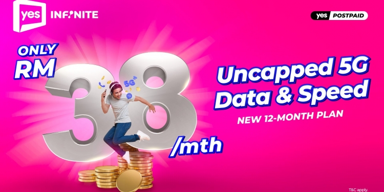Yes 5G Infinite dengan data tanpa had kini dari RM38/bulan, ada telefon percuma dengan SuperJimat