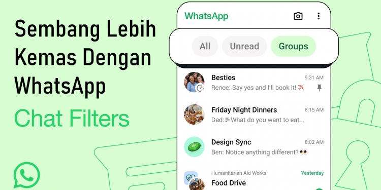 Sembang lebih kemas dan tersusun dengan penapis terbaru WhatsApp