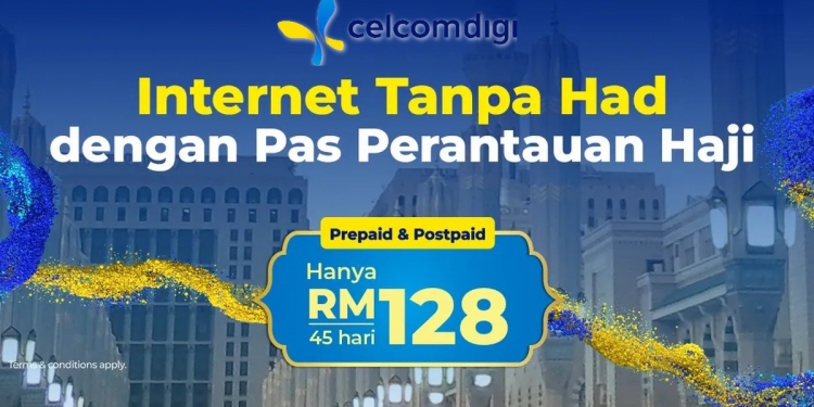 Pas Perantauan Haji CelcomDigi: Internet tanpa had selama 45 hari hanya RM128