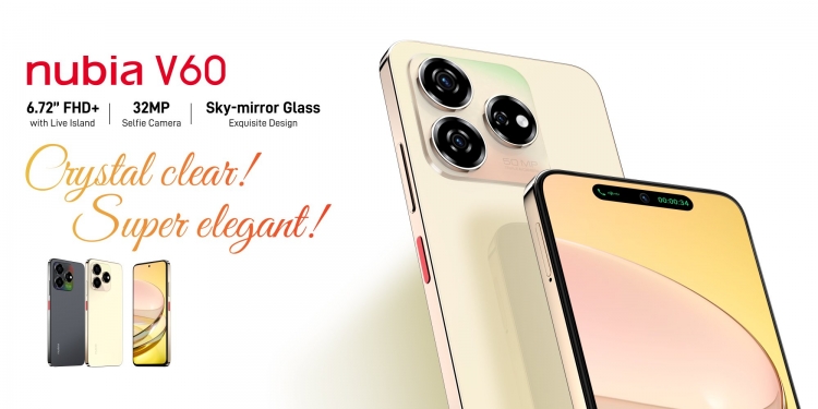 Nubia V60, telefon murah baru dari ZTE dengan NFC dan mirip iPhone 15 Pro Max