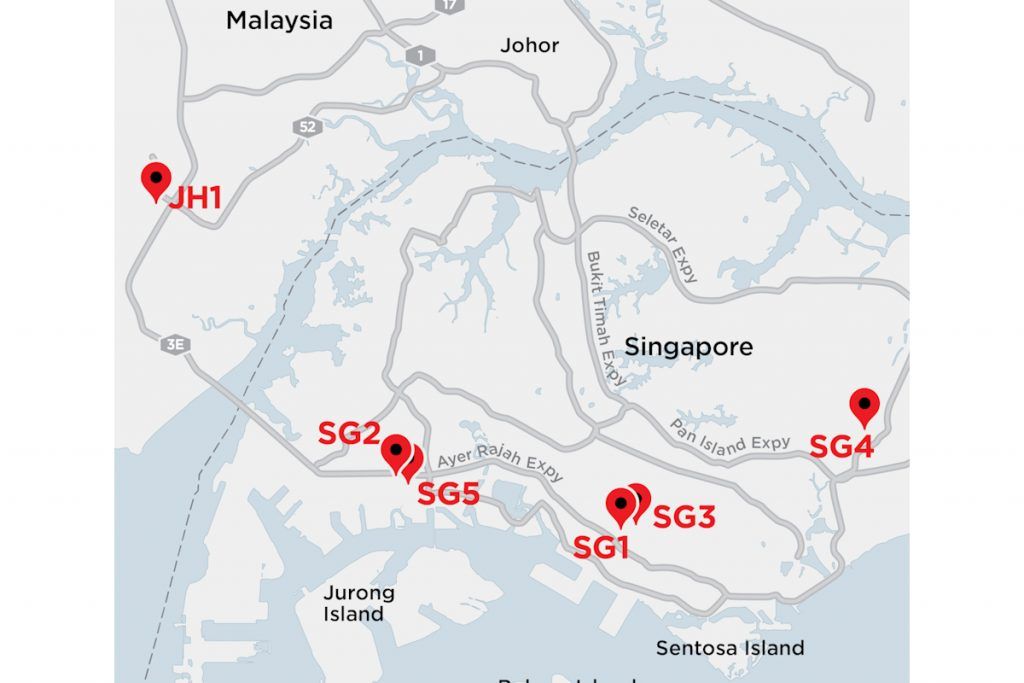 Lokasi Equinix JH1 berhampiran Singapura