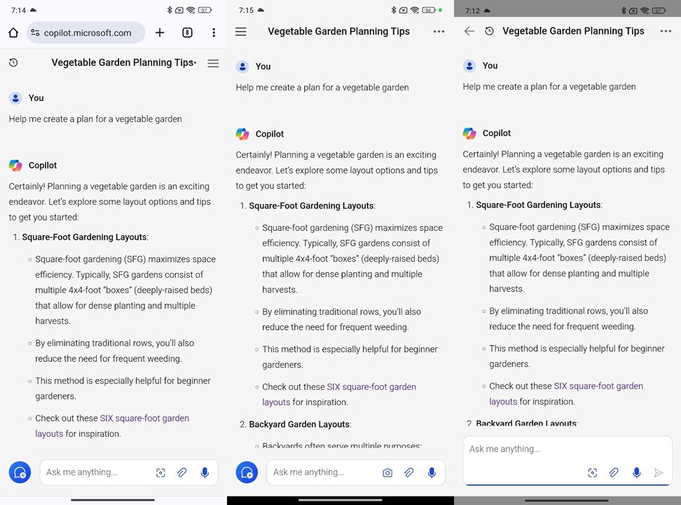 Copilot di aplikasi, pelayan web, dan Microsoft Launcher