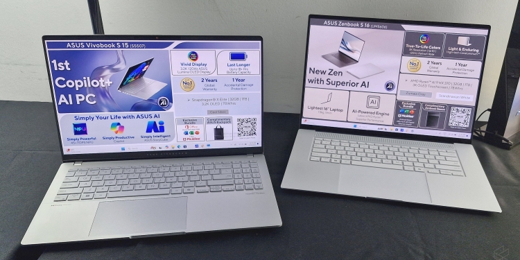 Laptop AI Asus tiba di Malaysia, Vivobook S 15 (Snapdragon X Elite) dan Zenbook S 16 (Ryzen AI 9)