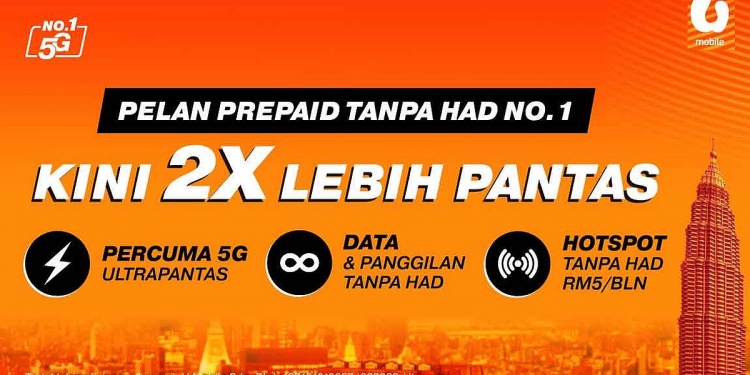 Prabayar tanpa had U Mobile kini 2x lebih laju, FUP lebih banyak, kelajuan 5G Ultra-pantas hujung minggu