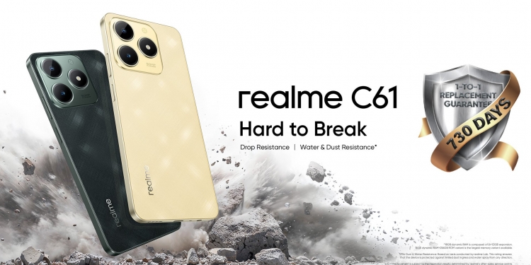 Realme C61 akan dilancar sebagai telefon murah, tahan lasak dan dijamin 2-tahun?