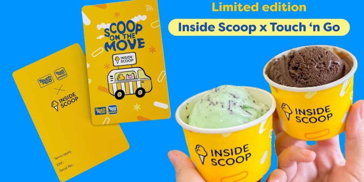 Dapatkan kad Touch n Go x Inside Scoop, untuk diskaun aiskrim Inside Scoop sampai tahun 2025