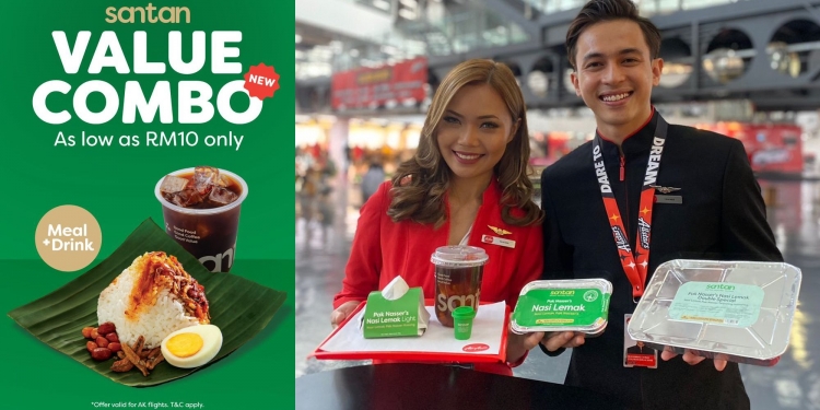 Kombo Jimat Santan dari RM10 dan Nasi Lemak Double, menu baharu di AirAsia