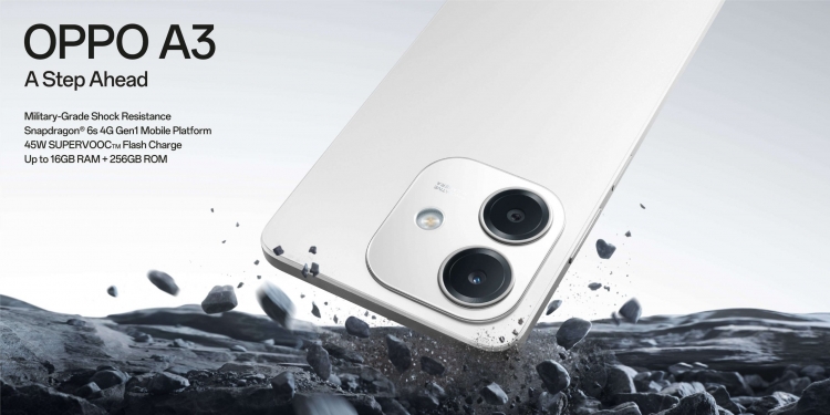 Oppo A3 4G: Tahan lasak, lepas ujian ketenteraan, harga RM699 sahaja