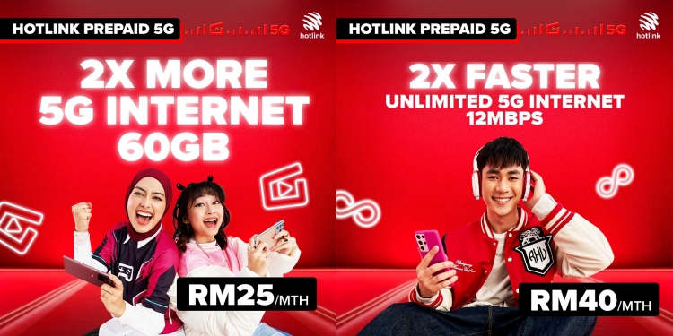 Prabayar Hotlink 5G dinaik taraf, 2X lebih pantas, 2X lebih kuota