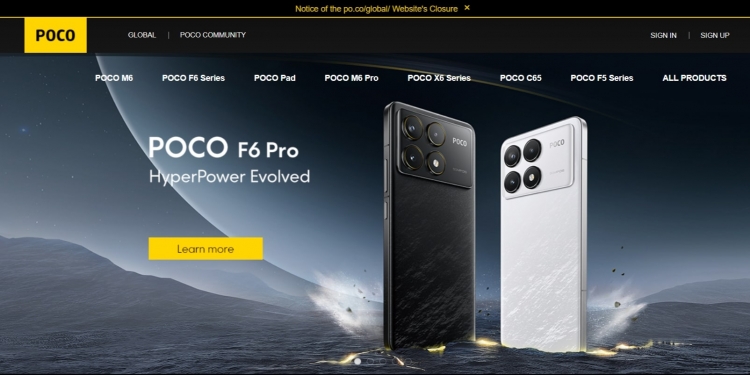 Laman web rasmi Poco global bakal ditutup pada Disember nanti