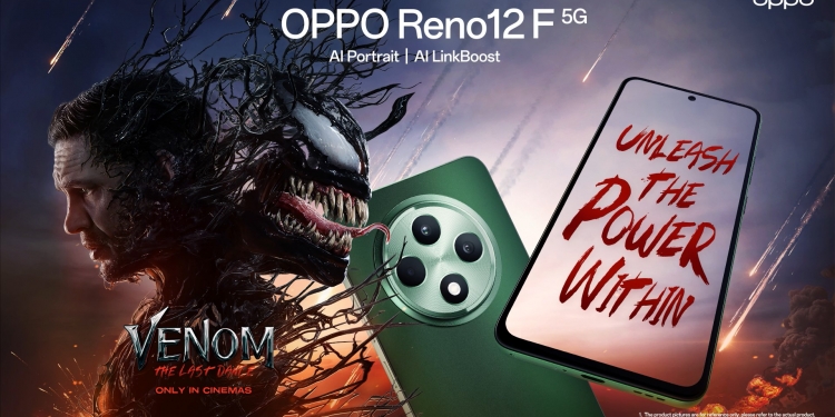 Periksa OPPO AI Studio Reno 12 F 5G anda untuk filter Venom