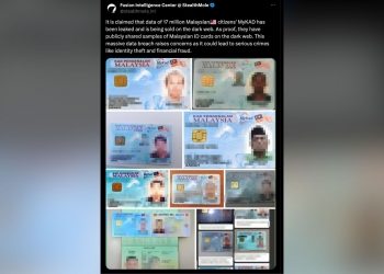 17 juta data MyKad rakyat Malaysia dilaporkan bocor di dark web