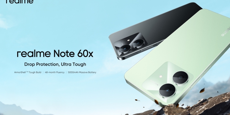 Realme Note 60x kini di Malaysia, telefon murah tahan lasak berkuasa Unisoc T612